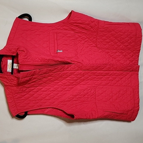 Talbots Pink Quilted zip-up vest size large - Picture 1 of 5